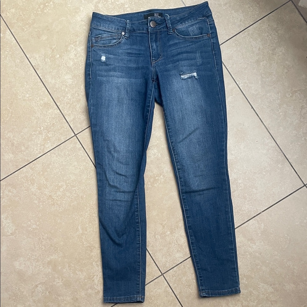 Size 27 Dark Blue Distressed Skinny Jeans